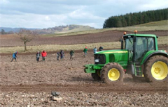 Fig. 7: Spring ritual - field-walking at Biggar