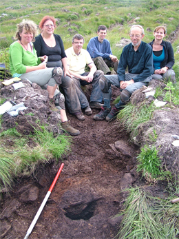 Some of the Group at the cremation pit found below a cairn