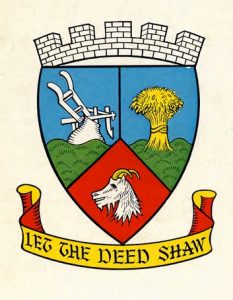 Biggar Town Council arms and motto.