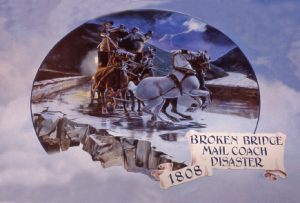 David Fisher painting – The Broken Bridge Mail Coach disaster