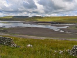 Low water levels at Daer reservoir