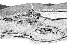 Artist's impression of how Glenochar may have appeared in the 17th century