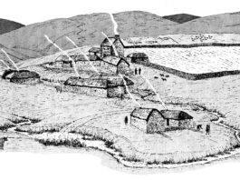 Artist's impression of how Glenochar may have appeared in the 17th century