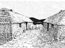 An artist's impression of buildings 10 and 11 during occupation