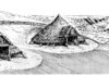 An artist's impression of the Bronze Age houses at Glenochar